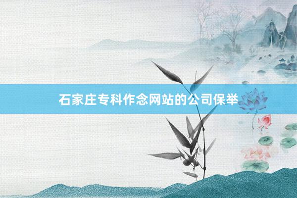 石家庄专科作念网站的公司保举